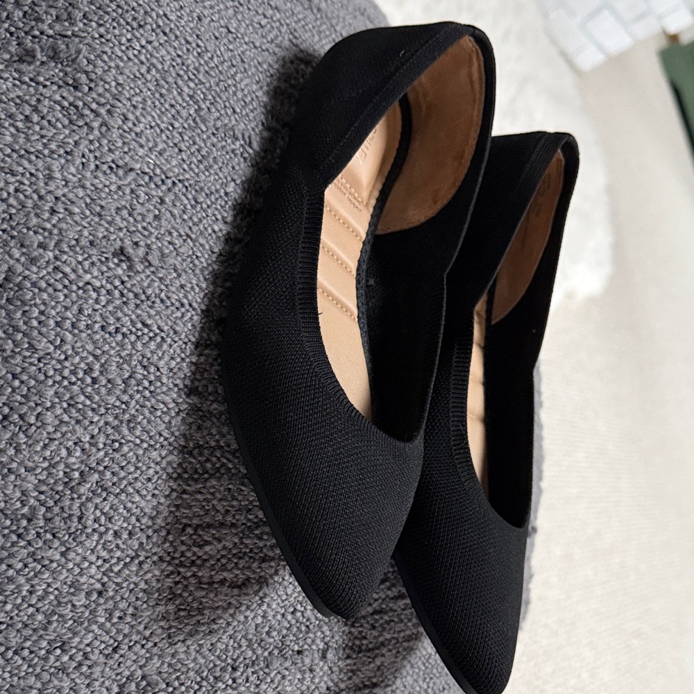 Cynthia Rowley Black Pointed-Toe ballet Knit Flats - Picture 4 of 13